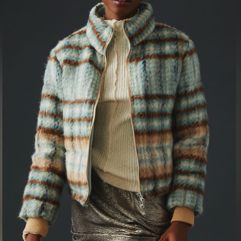 Anthropologie Plaid Wool Blend Jacket NWT